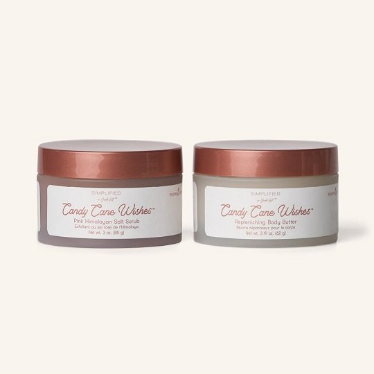 Simplified by Jacob+Kait Candy Cane Wishes Body Butter and Salt Scrub Collection