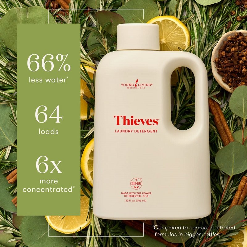 Thieves Laundry Soap, plant-based detergent in a bottle