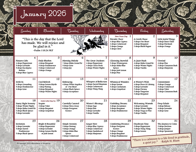 January 2026 Diffusing Calendar