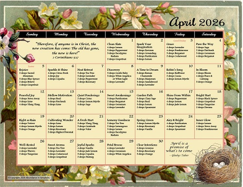 April 2026 Diffusing Calendar