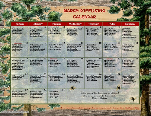 March 2026 Diffusing Calendar